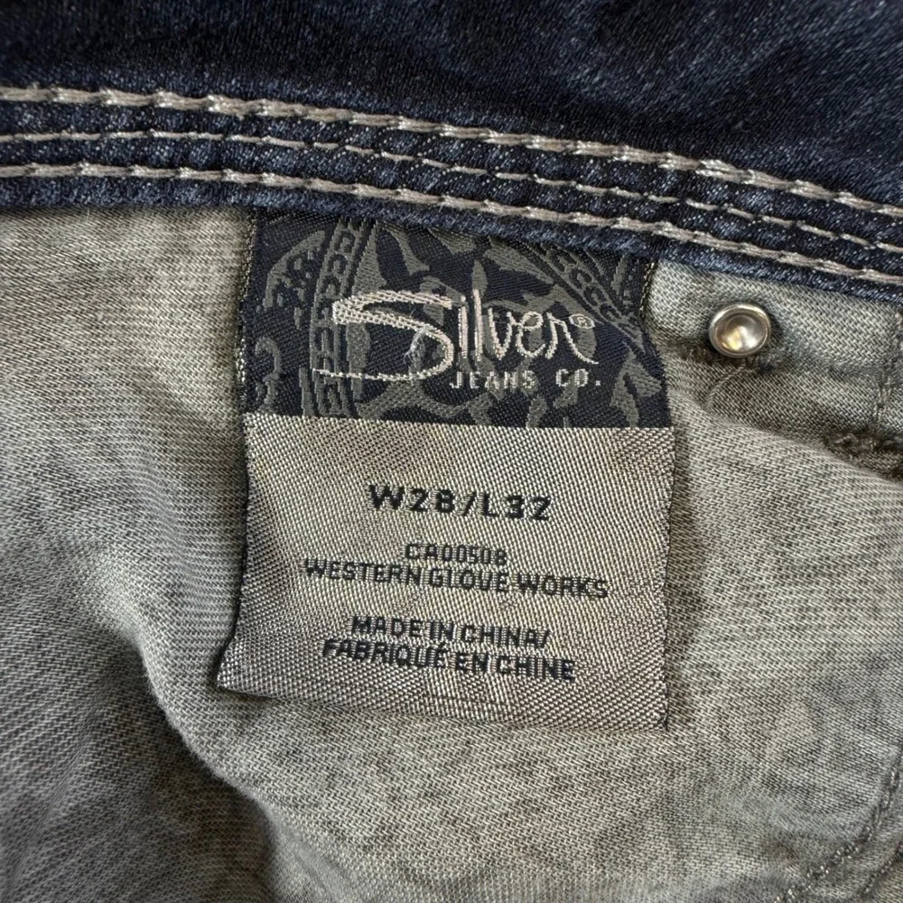 Silver Jeans Suki Straight‎ Leg Jeans Women's Size 28x32 Blue Dark Wash Denim